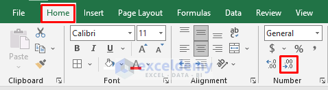 Excel ‘Decrease Decimal’ Feature to Round Data for Making Precise Summations