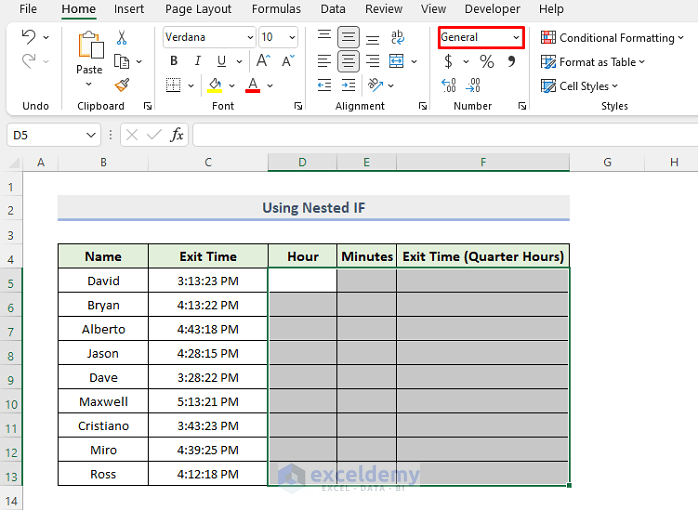 Implementing Nested IF Formula in Excel