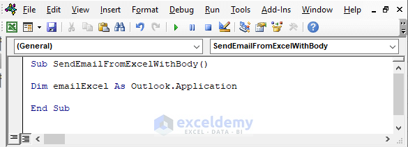 Send Email from Excel with Body using a Macro