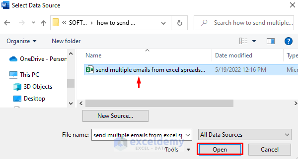 Send Multiple Emails from Excel Spreadsheet with Mail Merge in Word