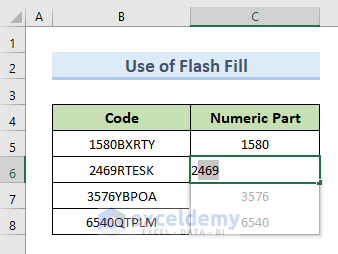 Separate Text by Number of Characters Using Flash Fill in Excel