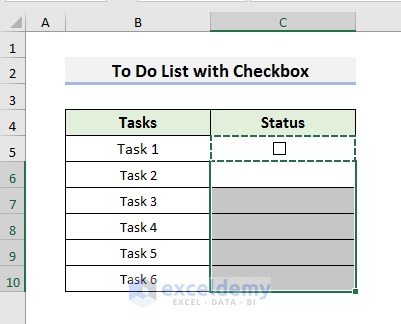 Copy Checkbox to More Cells