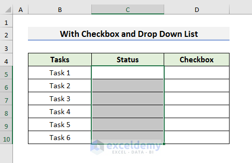 Make To Do List with Checkbox and Drop Down List in Excel