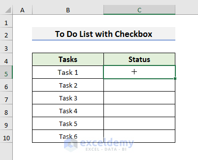 Insert a Checkbox to Make a To Do List