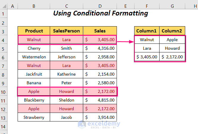 transpose duplicate rows to columns in Excel