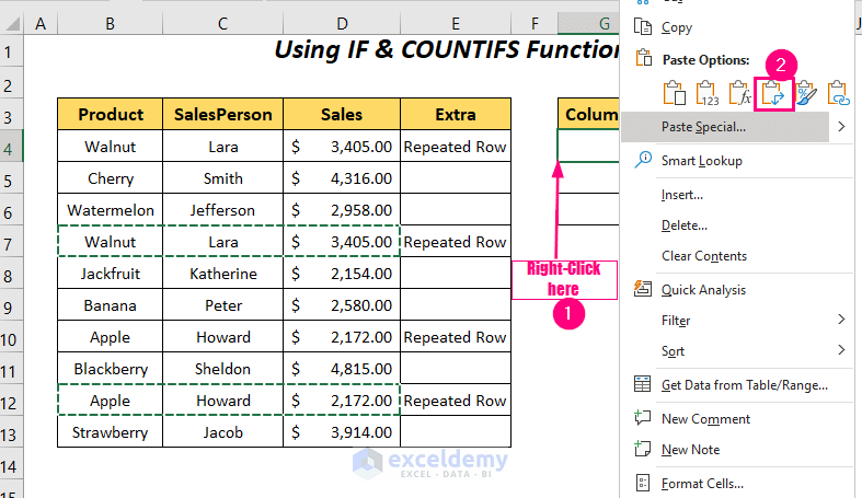 IF & COUNTIFS Function