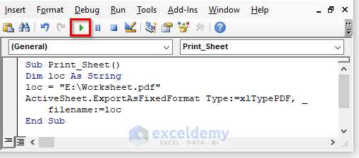 9 Examples of Excel VBA to Print As PDF and Save with Automatic File Name in Excel