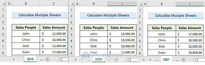 Generate a 3D Reference in Excel