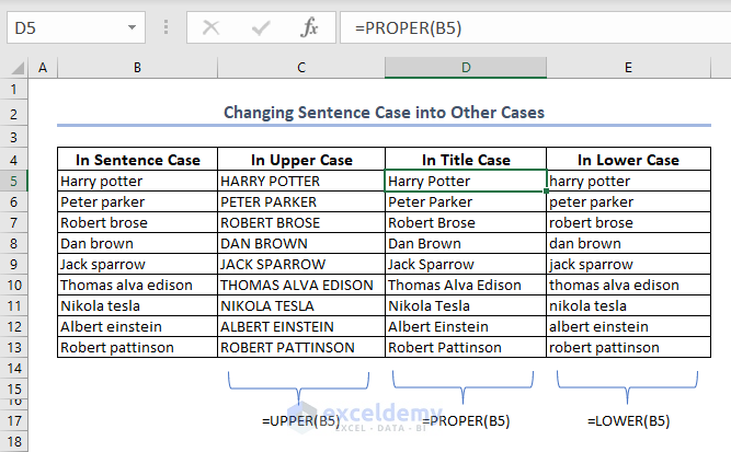 How to Change Sentence Case in Excel