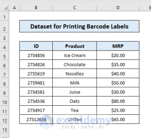 How to Print Barcode Labels in Excel (with 4 Easy Steps) - ExcelDemy