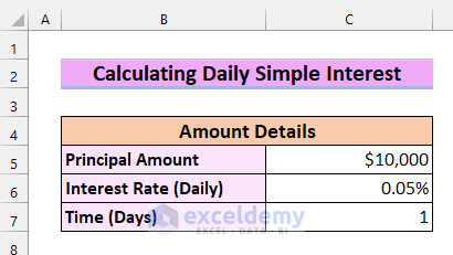 3 Easy Ways to Calculate Daily Simple Interest in Excel