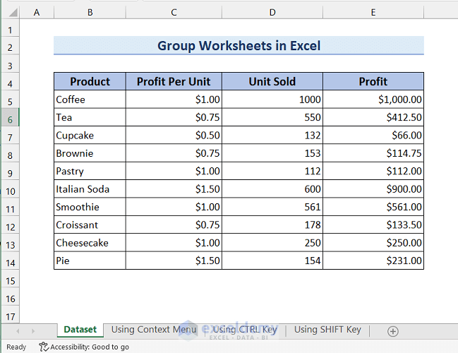 3 Ways to Group Worksheets in Excel