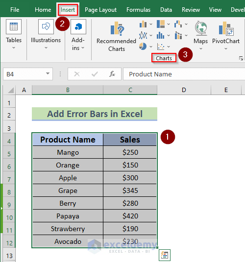  How to Add Horizontal Error Bars in Excel