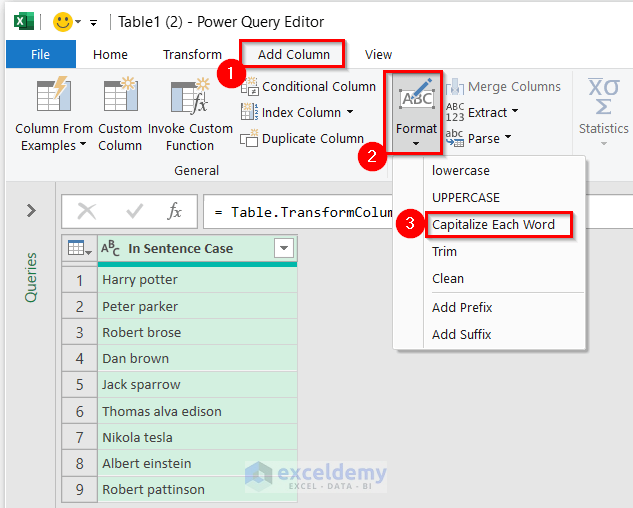 Adding Column with a new format in Power Query