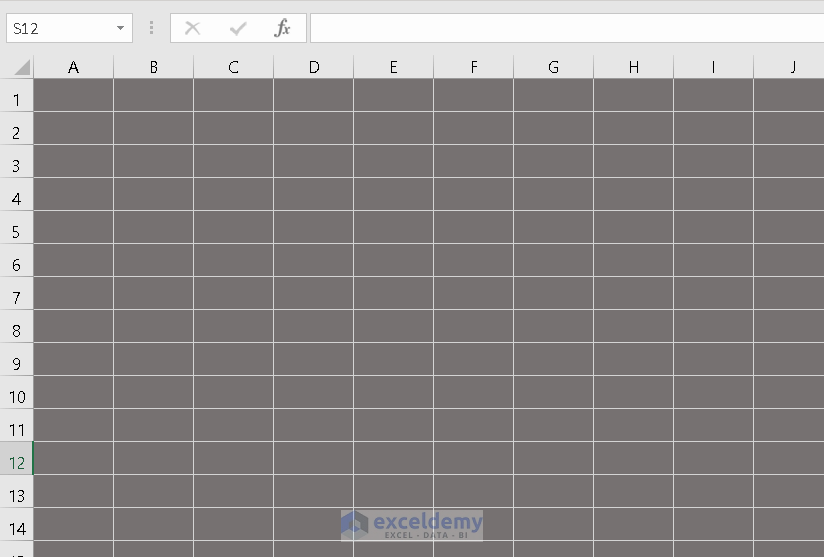 Change Background Color to Grey in Excel