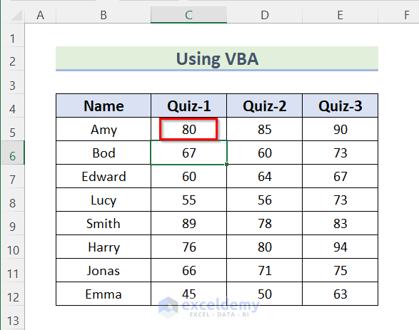 Edit a Cell in Excel Using VBA