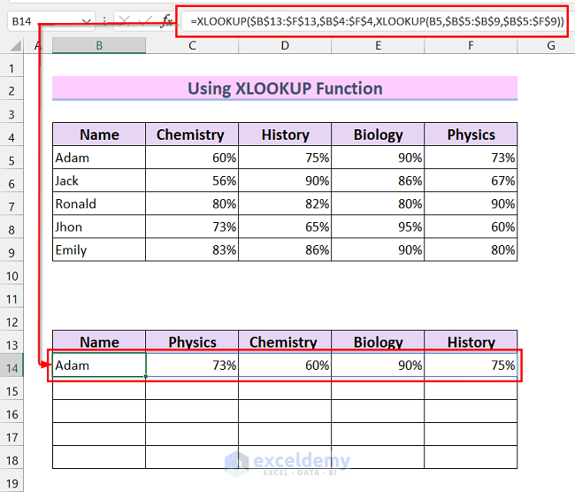 3. Using XLOOKUP Function to Rearrange Columns to Match Another Sheet