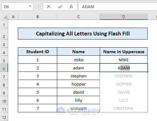 Capitalize All Letters without Formula