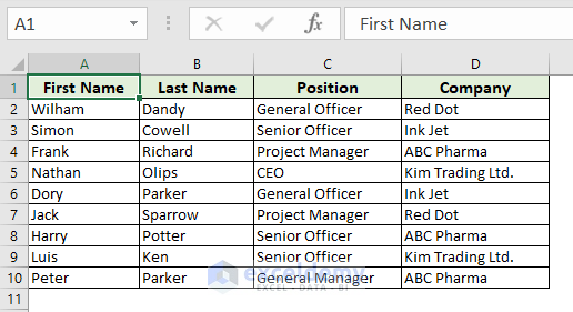 Data source from Excel worksheet