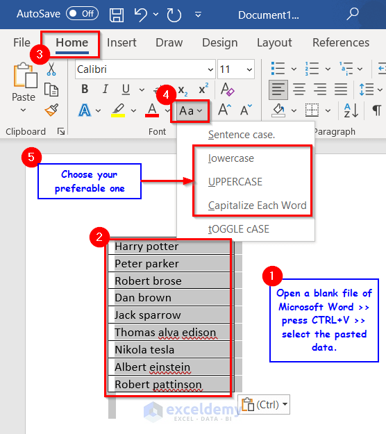 Using Microsoft Word to Change Sentence Case in Excel