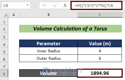 How to Calculate Volume in Excel