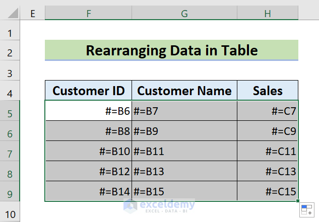  How to Rearrange Data in Excel