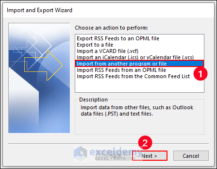 29-Choose Import from another program or file option