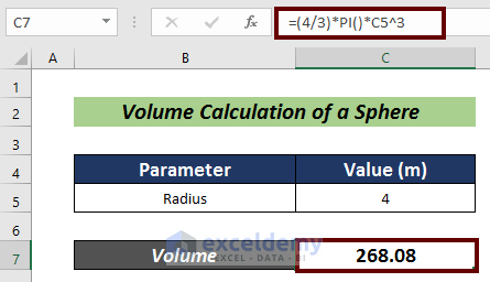 How to  Calculate Volume in Excel