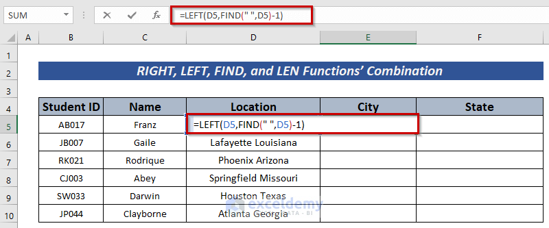 How to Separate City and State in Excel without Commas