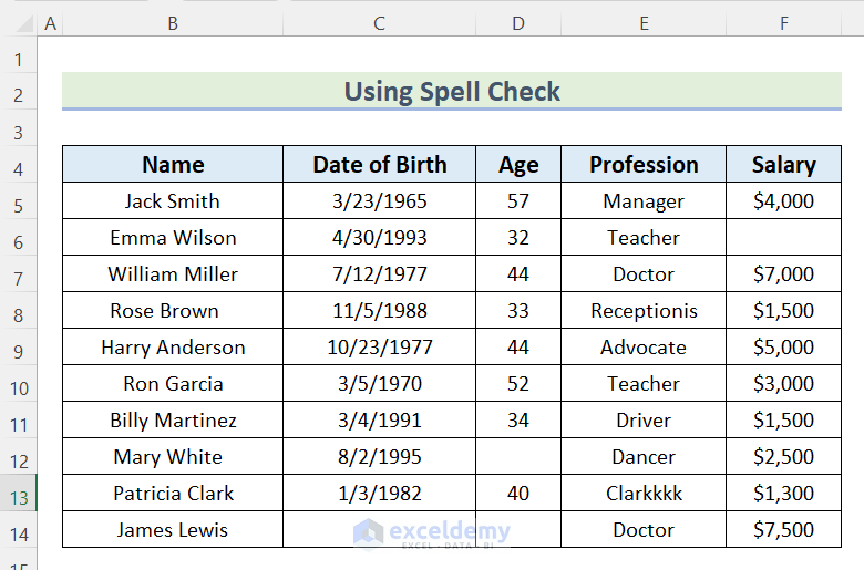 Using Spell Check to Clean Data for Analysis in Excel