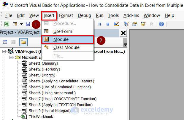 Using VBA to Consolidate Data in Excel