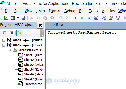 How to Adjust Scroll Bar in Excel