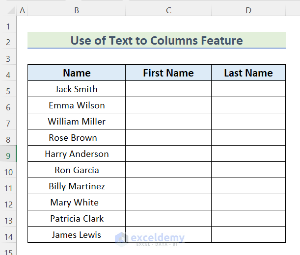 Use of Text to Columns Feature to Clean and Prepare Data in Excel