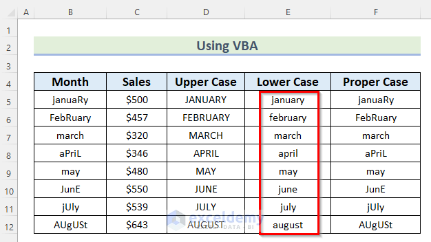 Using VBA to Change Case in Excel