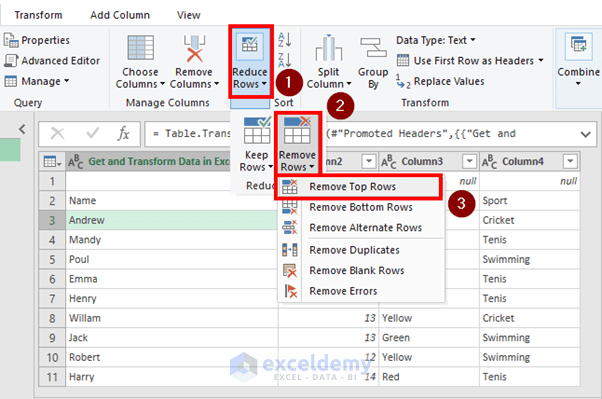Get and Transform Data from Excel Workbook