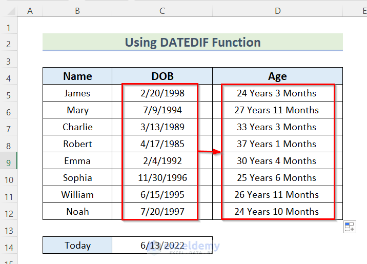 How To Calculate Age In Excel In Years And Months 5 Easy Ways How To Calculate Age In Excel In Years And Months 5 Easy Ways