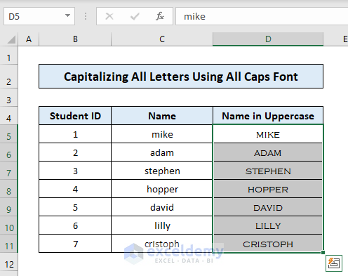 Capitalize All Texts without Any Formula