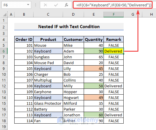 Nested IF function with text condition