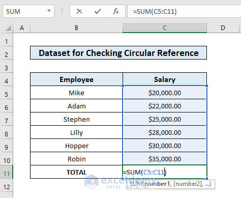 dataset for checking not to update Excel Formulas