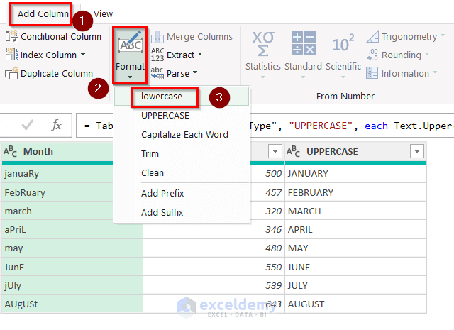 Using Power Query Tool to Change Case in Excel without Formula