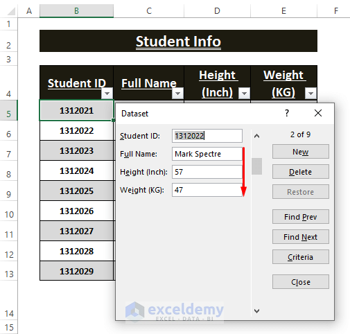 Search Result-Create an Autofill Form in Excel