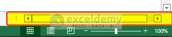 Maximize Scroll Bar to resolve Bottom Scroll Bar Missing in Excel 