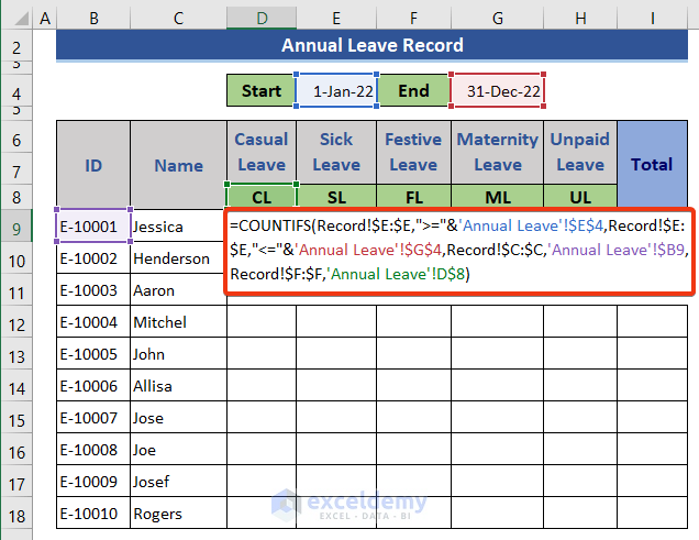 Calculate Annual Leaves