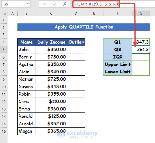 Handy Approaches to Calculate Outliers in Excel