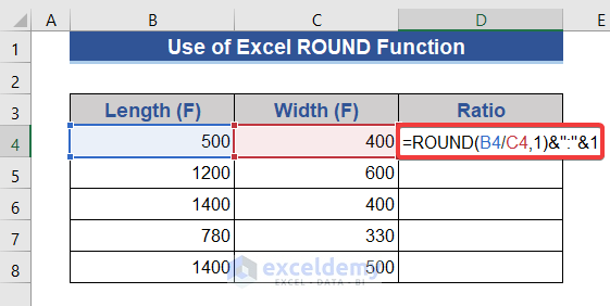 Calculate Ratio with ROUND Function