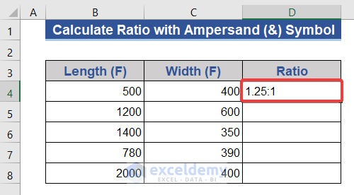 Calculate Ratio with the Help of Ampersand (&) Symbol