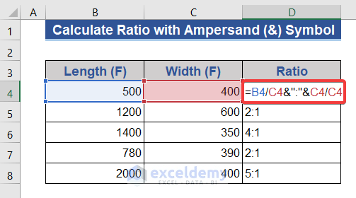 Calculate Ratio with the Help of Ampersand (&) Symbol
