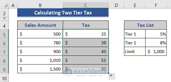 Calculate Two-Tier Sales Tax