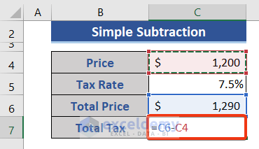 Sales Tax by Simple Subtraction