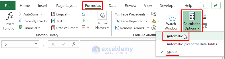 Calculation Options-Excel Formula Not Working unless Double Click Cell